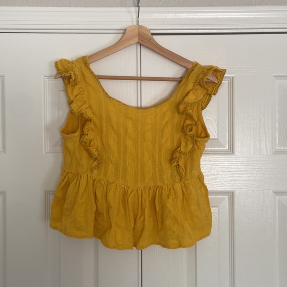 Free People Yellow Ruffle Top - Picture 4 of 5